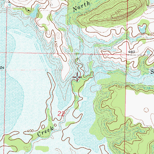 Topographic Map of North Fork Holly Creek, OK