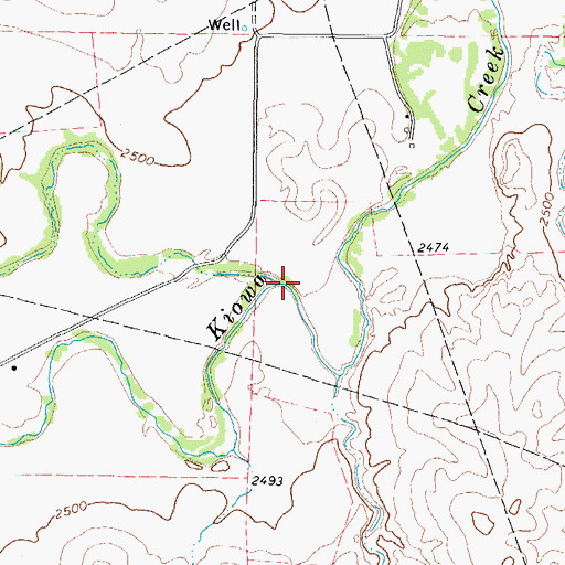 Topographic Map of North Fork Kiowa Creek, OK