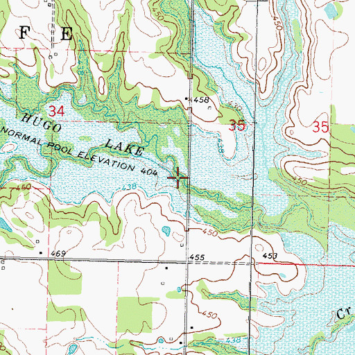 Topographic Map of North Fork Long Creek, OK