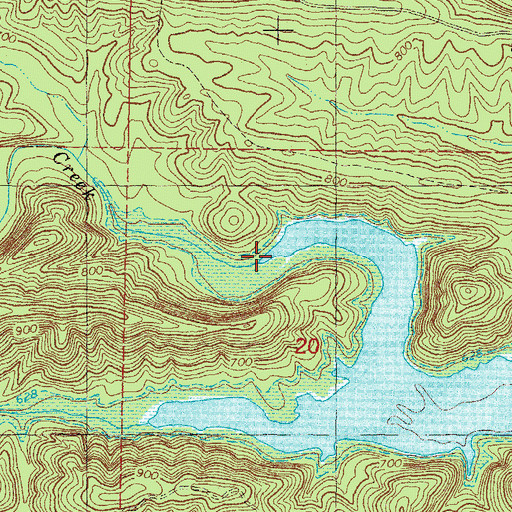 Topographic Map of North Holly Creek, OK