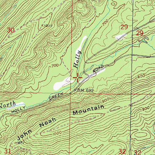 Topographic Map of North Holly Creek, OK