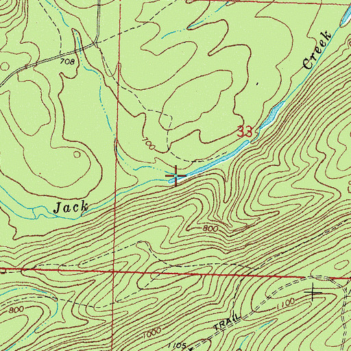 Topographic Map of North Jack Creek, OK