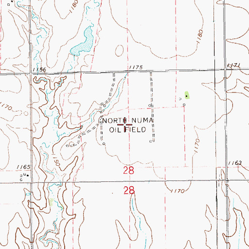 Topographic Map of North Numa Oil Field, OK