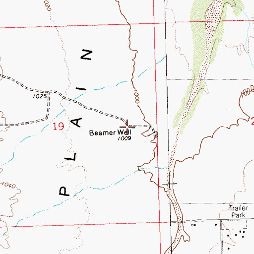 Topographic Map of Beamer Well, AZ