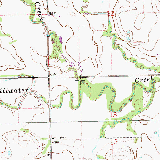 Topographic Map of North Stillwater Creek, OK