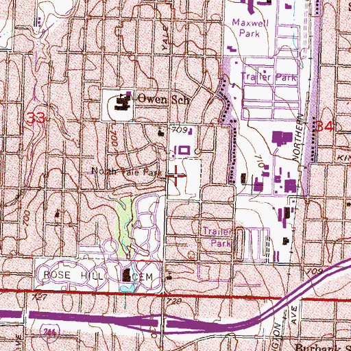 Topographic Map of North Yale Park, OK