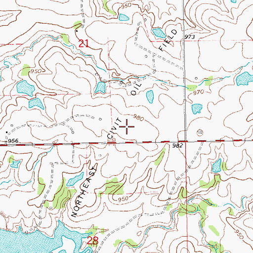 Topographic Map of Northeast Civit Oil Field, OK