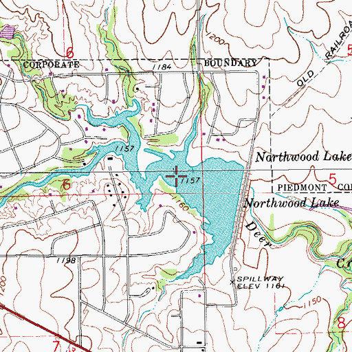 Topographic Map of Northwood Lake, OK