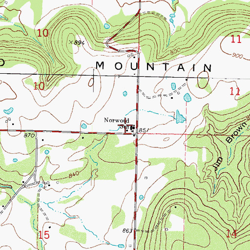 Topographic Map of Norwood Elementary School, OK
