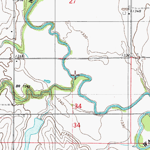 Topographic Map of Oak Creek, OK