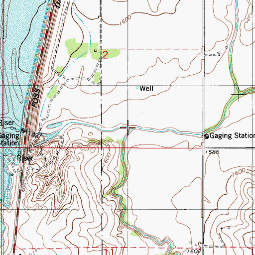 Topographic Map of Oak Creek, OK