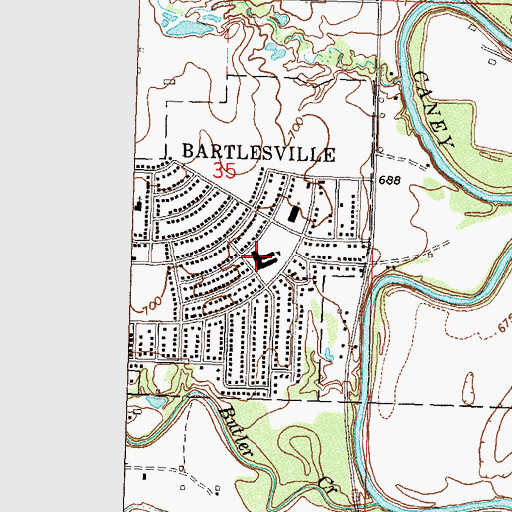Topographic Map of Oak Park Elementary School, OK