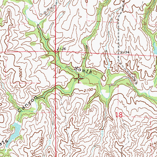 Topographic Map of Oats Canyon, OK