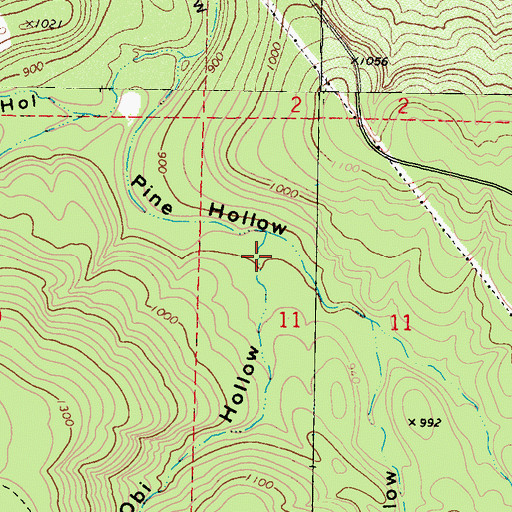Topographic Map of Obi Hollow, OK