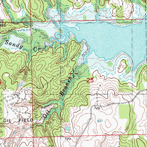Topographic Map of Oil Branch, OK