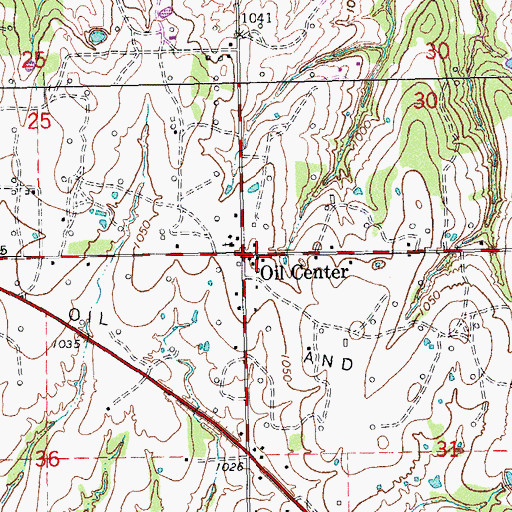 Topographic Map of Oil Center, OK