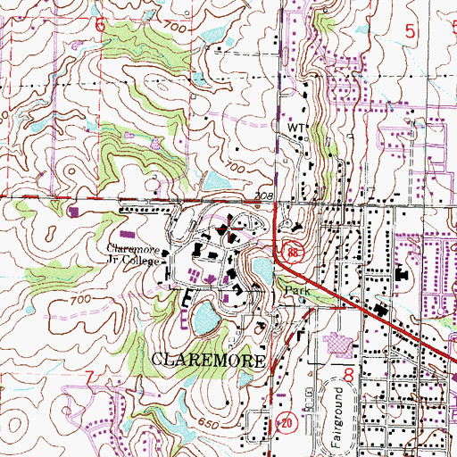 Topographic Map of Oklahoma Military Academy (historical), OK
