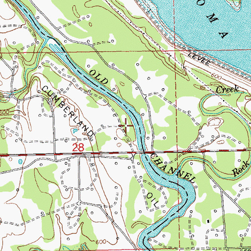 Topographic Map of Old Channel Washita River, OK