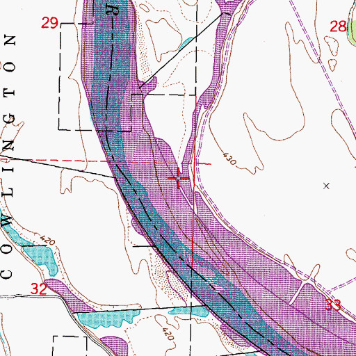 Topographic Map of Onion Creek, OK