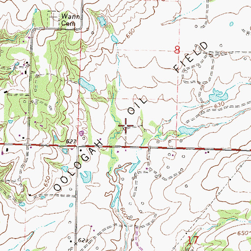 Topographic Map of Oologah Oil Field, OK