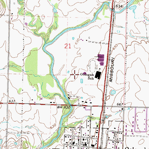 Topographic Map of Oologah - Talala Lower Elementary School, OK