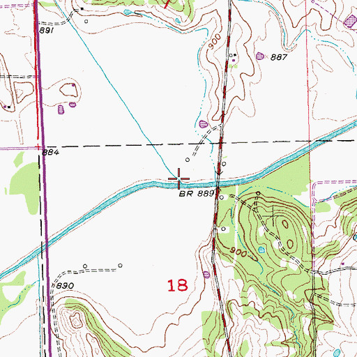 Topographic Map of Opossum Creek, OK