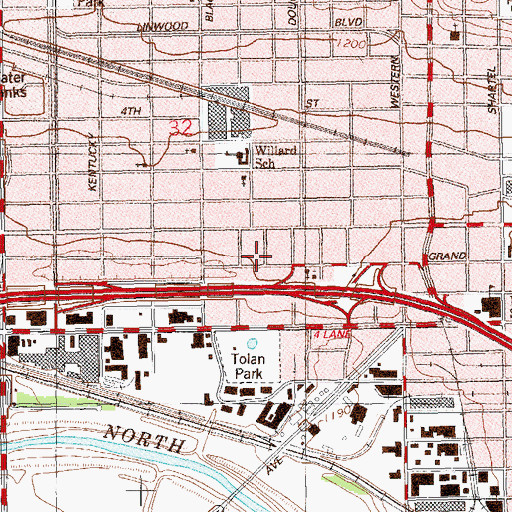Topographic Map of Orchard Park School, OK