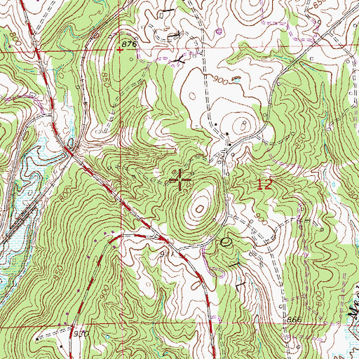 Topographic Map of Osage City Oil Field, OK