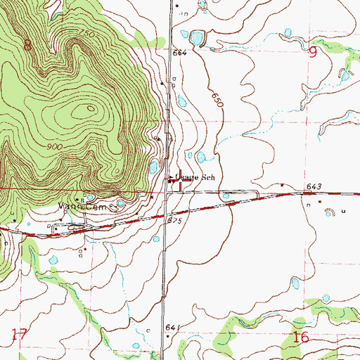 Topographic Map of Osage Elementary School, OK