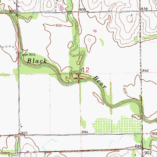 Topographic Map of Otoe Creek, OK