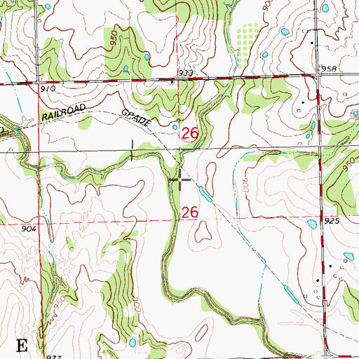 Topographic Map of Otoe Creek, OK