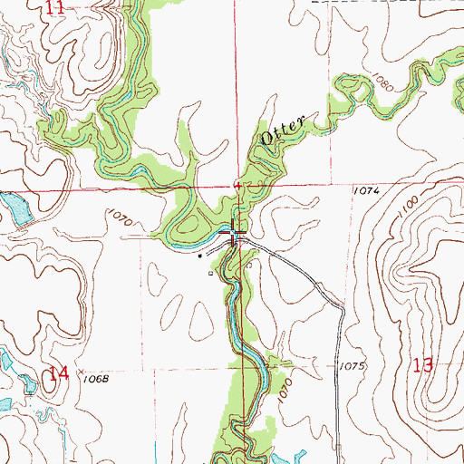 Topographic Map of Otter Creek, OK