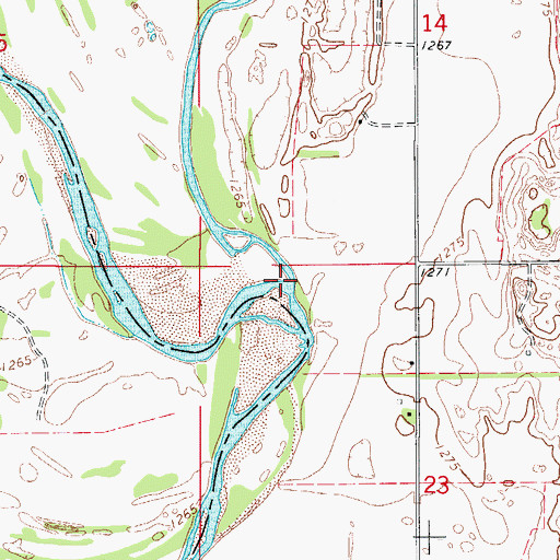 Topographic Map of Otter Creek, OK