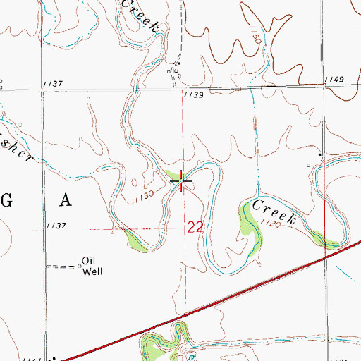 Topographic Map of Otter Creek, OK