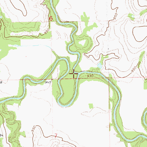 Topographic Map of Otter Creek, OK