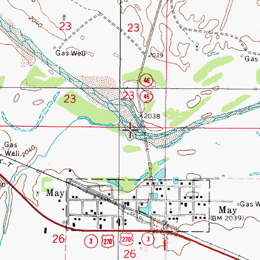 Topographic Map of Otter Creek, OK