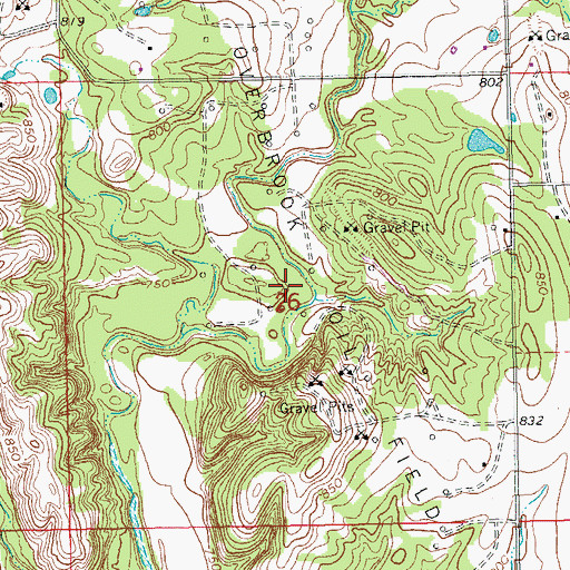 Topographic Map of Overbrook Oil Field, OK