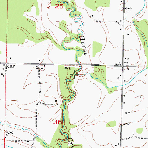Topographic Map of Owl Creek, OK