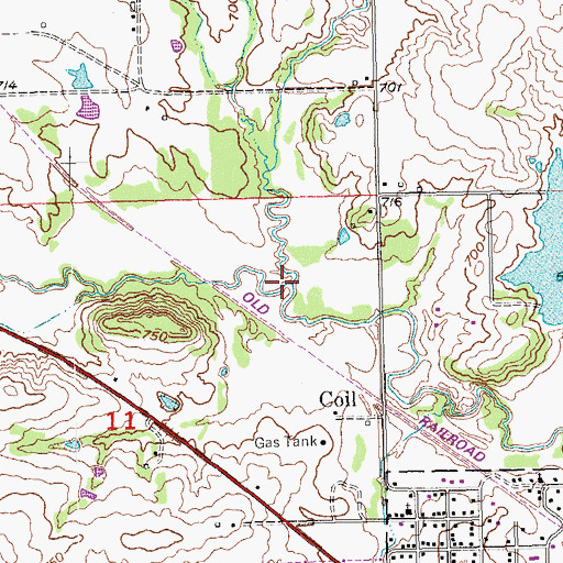 Topographic Map of Owl Creek, OK