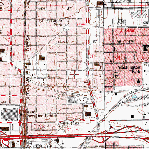 Topographic Map of Page School, OK