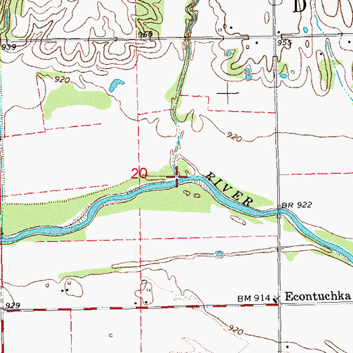 Topographic Map of Painter Creek, OK