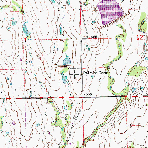 Topographic Map of Palmer Cemetery, OK