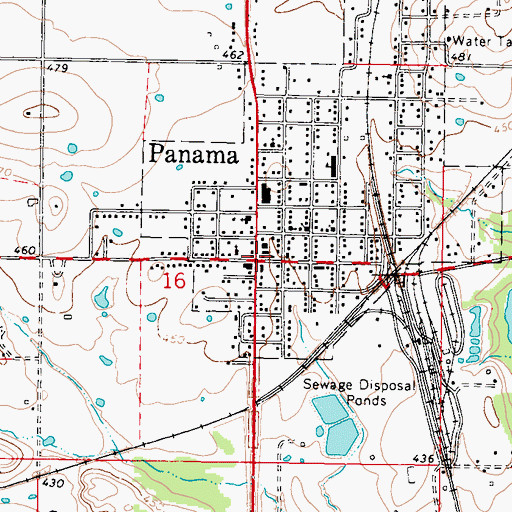 Topographic Map of Panama, OK