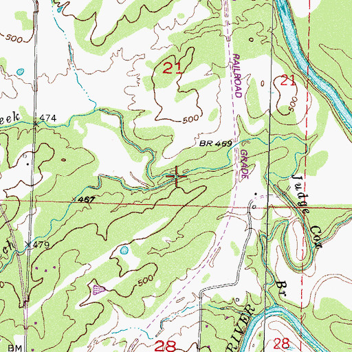 Topographic Map of Panther Creek, OK