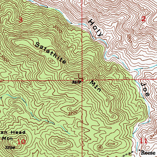 Topographic Map of Satathite Mountain, AZ
