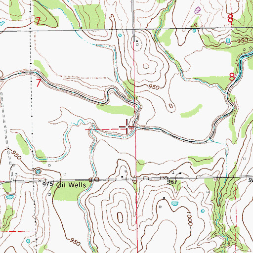 Topographic Map of Panther Creek, OK