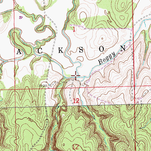 Topographic Map of Panther Creek, OK