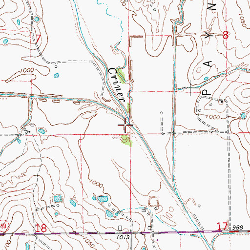 Topographic Map of Panther Creek, OK