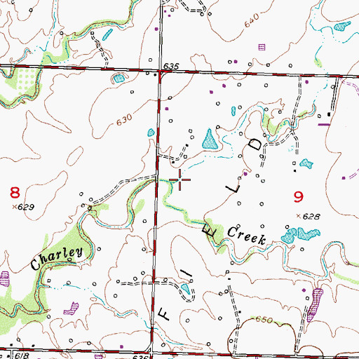 Topographic Map of Panther Creek, OK