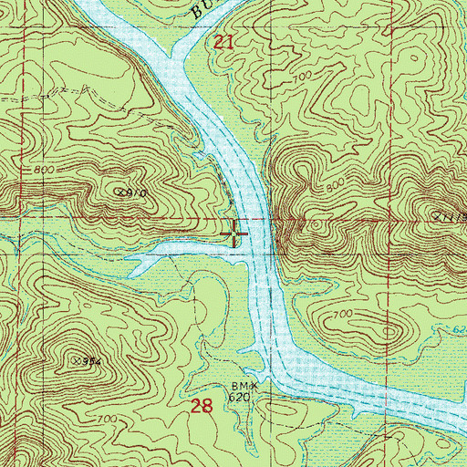Topographic Map of Panther Creek, OK